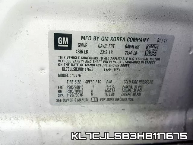 KL7CJLSB3HB117675 фото 2
