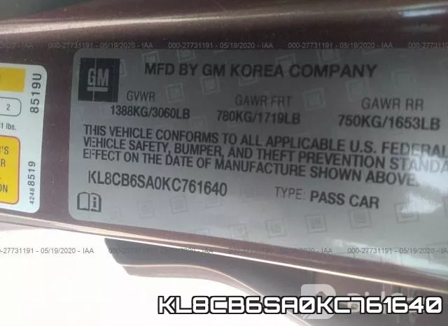 KL8CB6SA0KC761640 фото 10