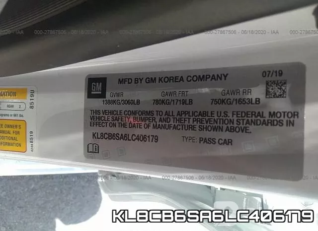 KL8CB6SA6LC406179 фото 10