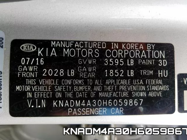 KNADM4A30H6059867 фото 2