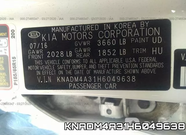 KNADM4A31H6049638 фото 10