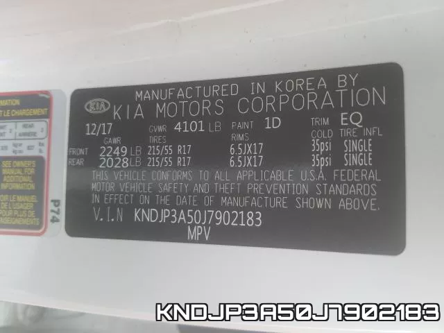 KNDJP3A50J7902183 фото 2