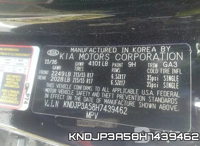 KNDJP3A58H7439462 фото 10