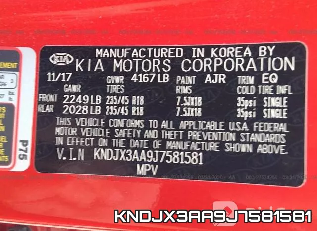 KNDJX3AA9J7581581 фото 10