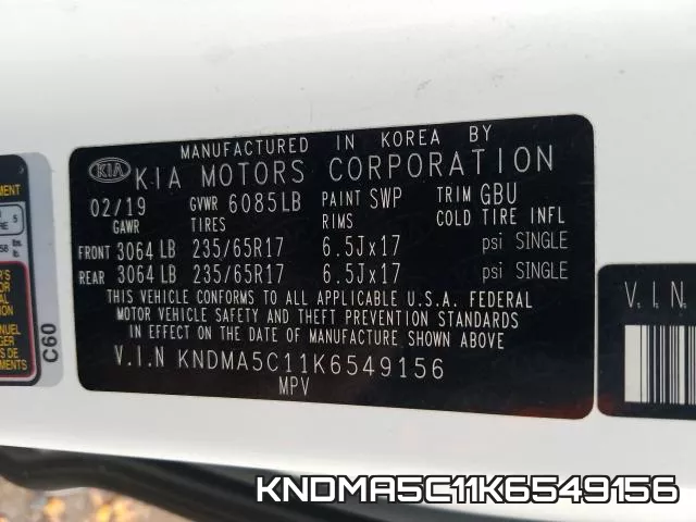 KNDMA5C11K6549156 фото 2
