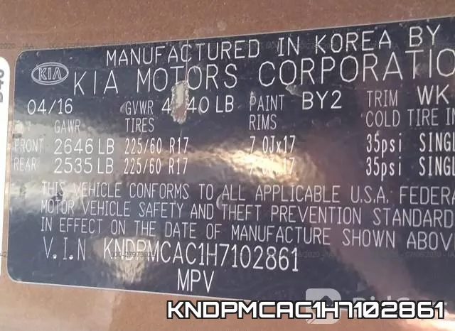 KNDPMCAC1H7102861 фото 10