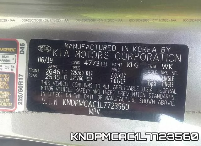 KNDPMCAC1L7723560 фото 10