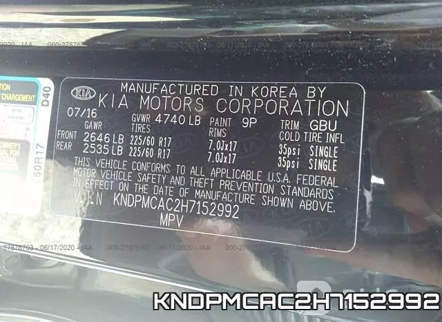 KNDPMCAC2H7152992 фото 10
