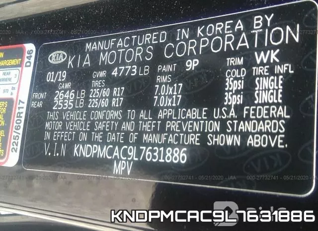 KNDPMCAC9L7631886 фото 10
