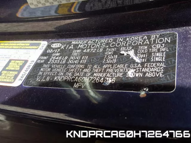 KNDPRCA60H7264766 фото 2