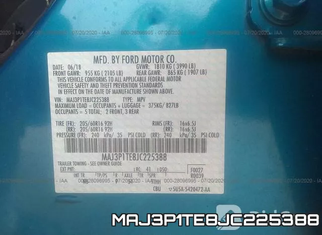 MAJ3P1TE8JC225388 фото 10