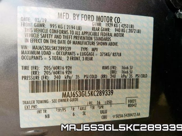 MAJ6S3GL5KC289339 фото 2