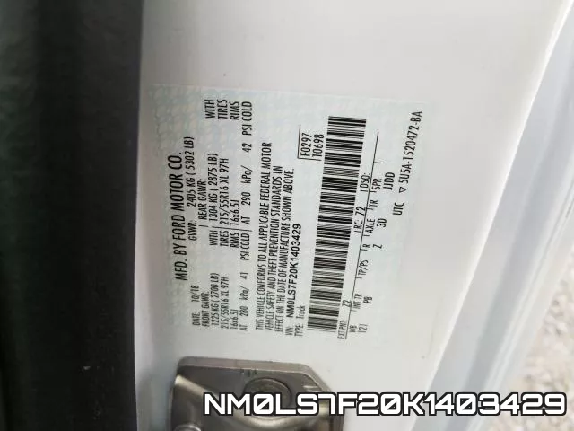 NM0LS7F20K1403429 фото 2