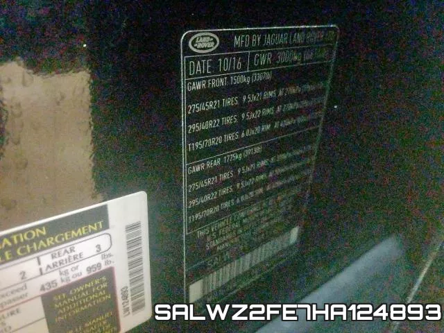 SALWZ2FE7HA124893 фото 2