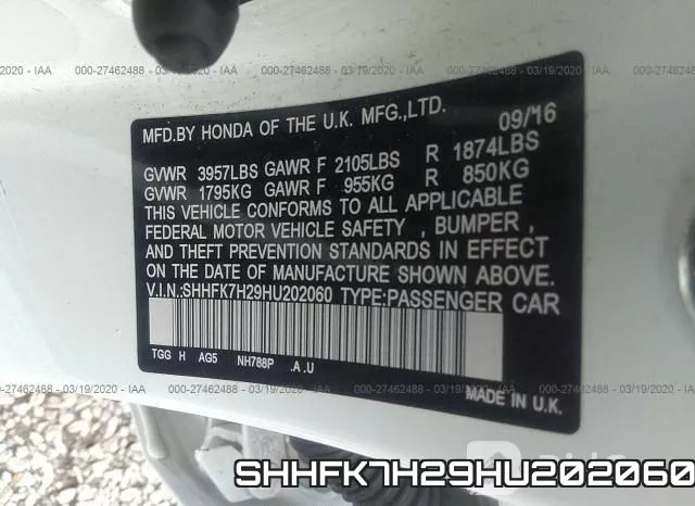 SHHFK7H29HU202060 фото 10