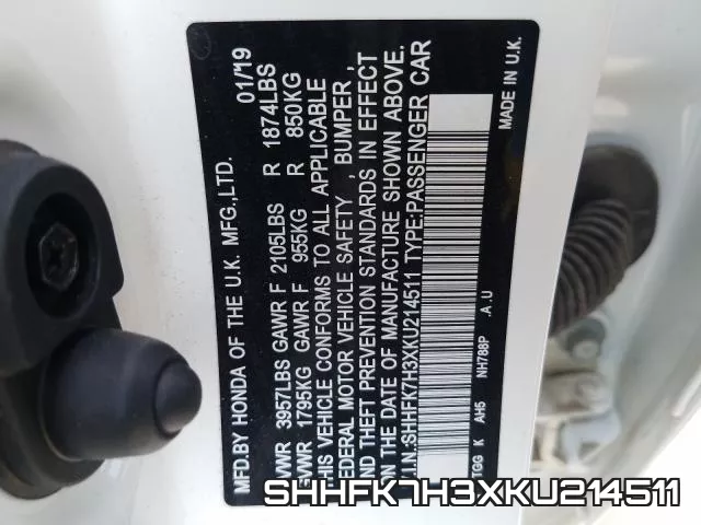 SHHFK7H3XKU214511 фото 2