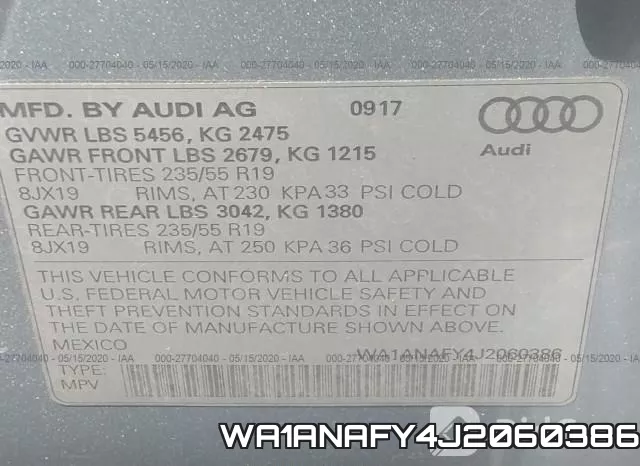 WA1ANAFY4J2060386 фото 10