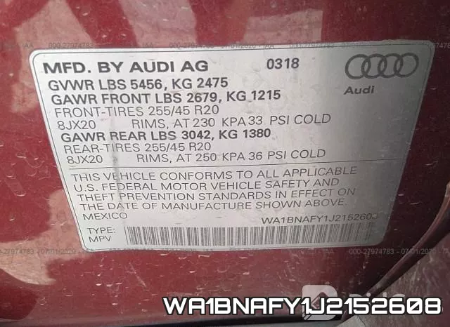 WA1BNAFY1J2152608 фото 10