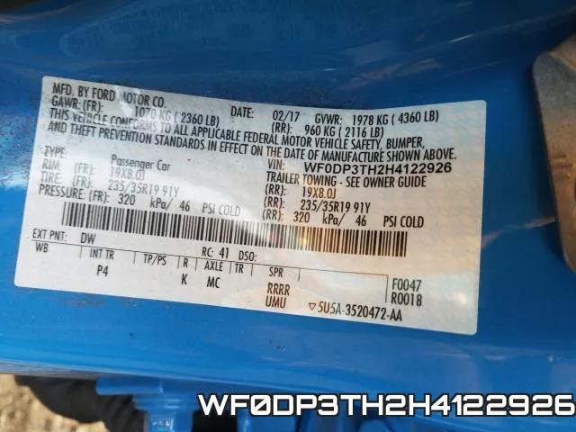 WF0DP3TH2H4122926 фото 2