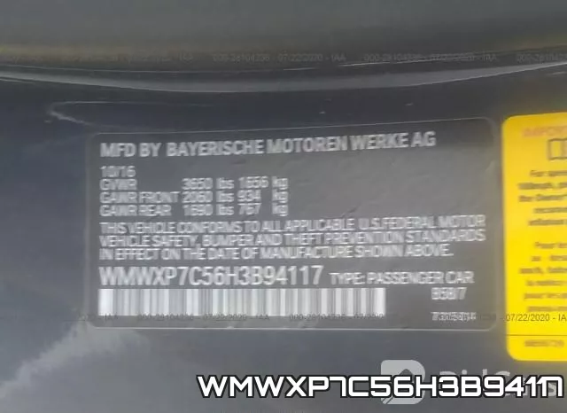 WMWXP7C56H3B94117 фото 10