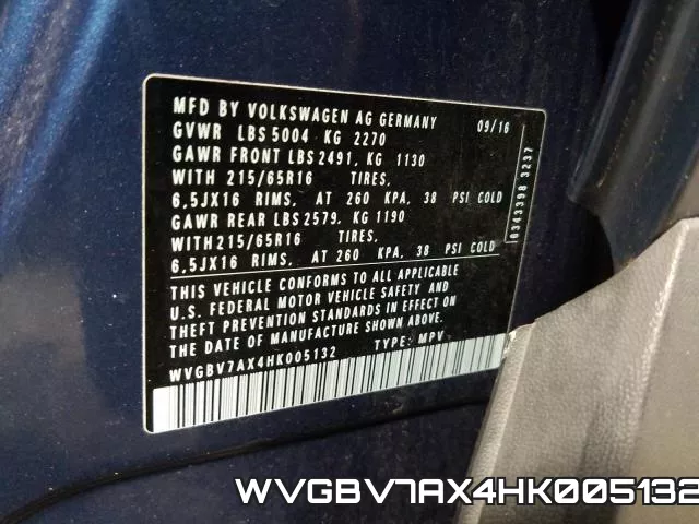 WVGBV7AX4HK005132 фото 2