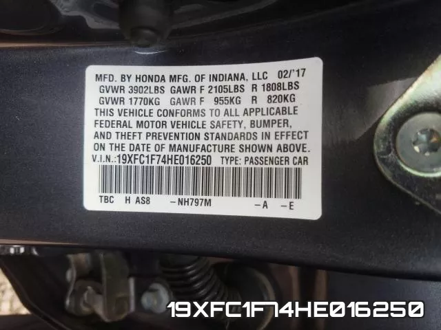19XFC1F74HE016250 фото 2