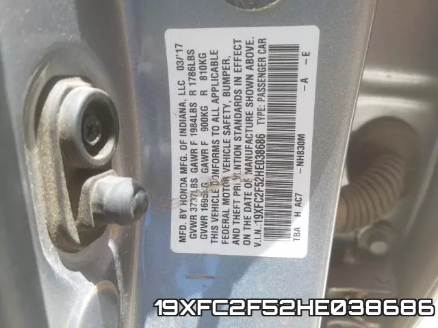 19XFC2F52HE038686 фото 2