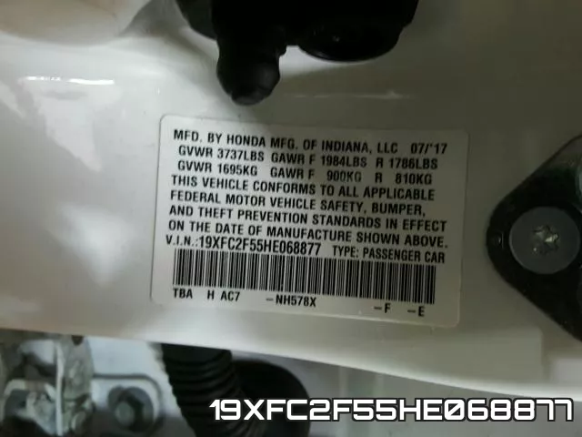 19XFC2F55HE068877 фото 2