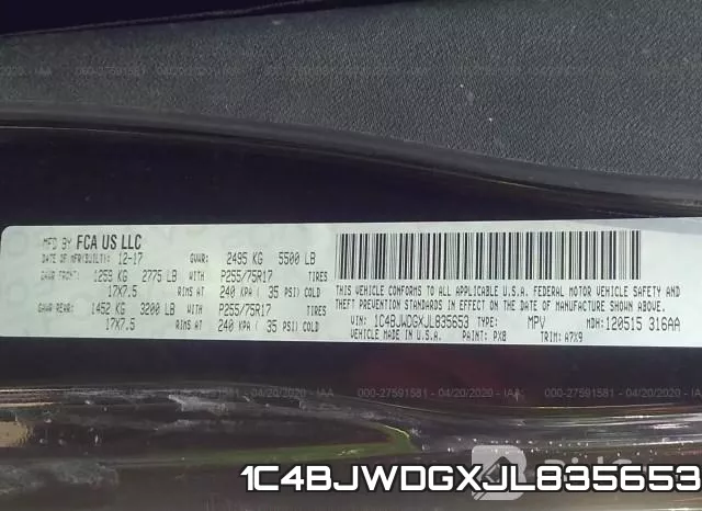 1C4BJWDGXJL835653 фото 10