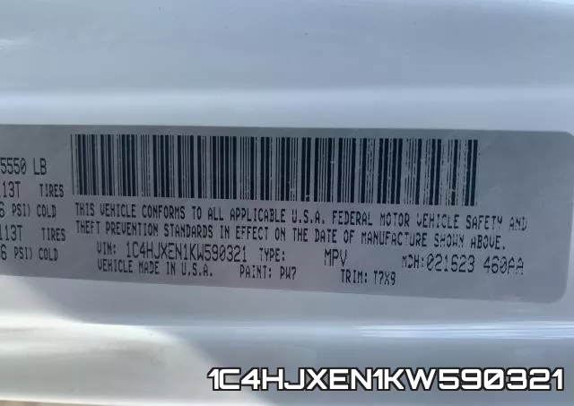 1C4HJXEN1KW590321 фото 2