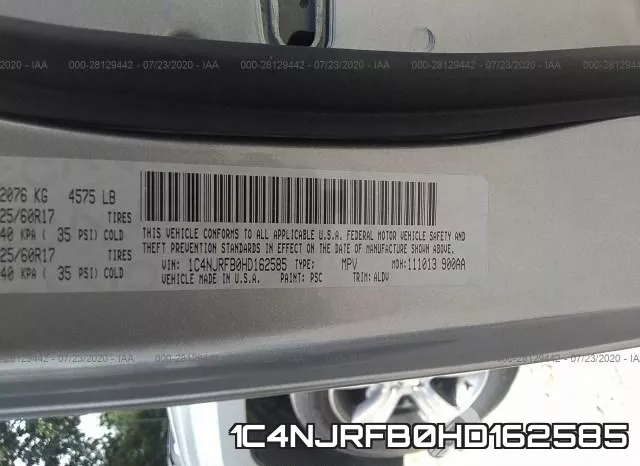 1C4NJRFB0HD162585 фото 10