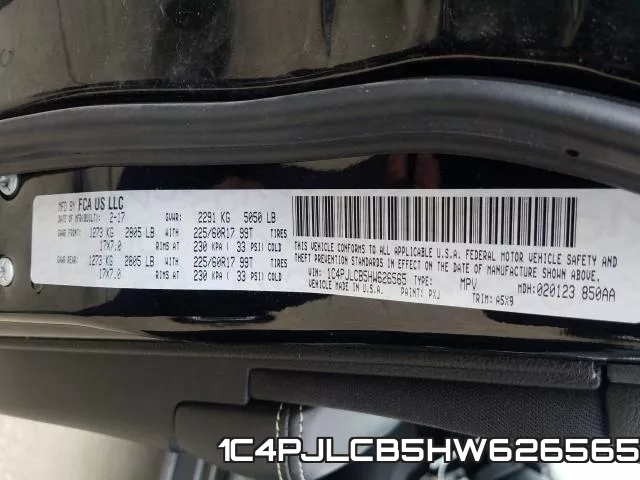 1C4PJLCB5HW626565 фото 2