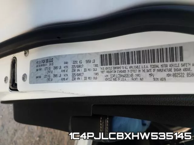 1C4PJLCBXHW535145 фото 2