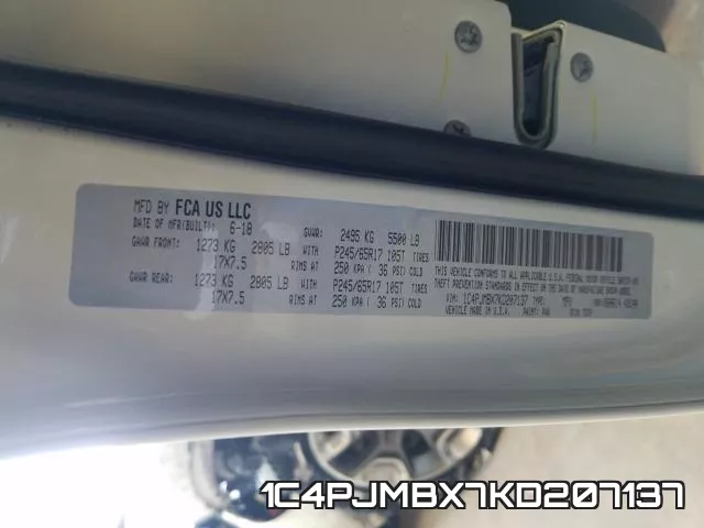1C4PJMBX7KD207137 фото 2