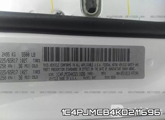 1C4PJMCB4KD211696 фото 10
