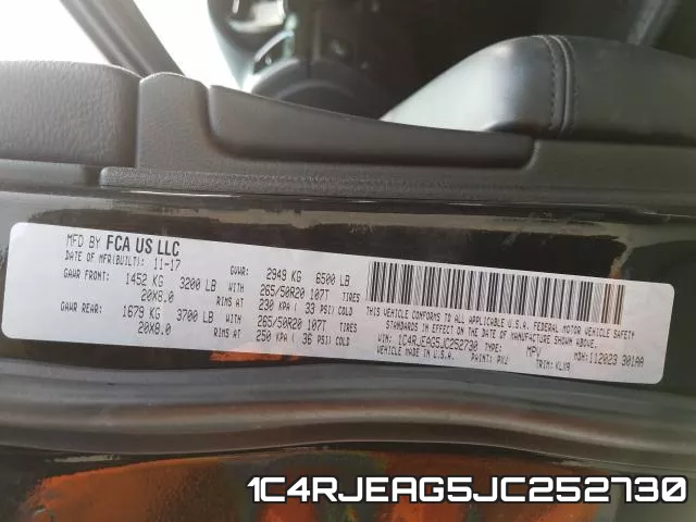 1C4RJEAG5JC252730 фото 2