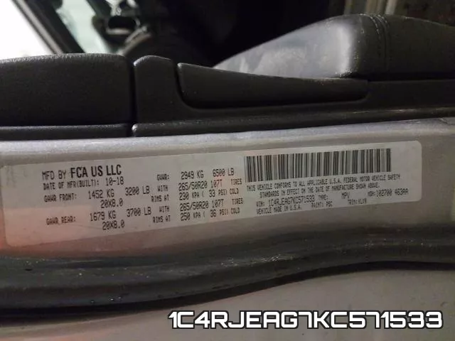 1C4RJEAG7KC571533 фото 2