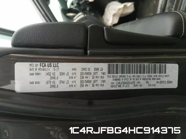 1C4RJFBG4HC914375 фото 2