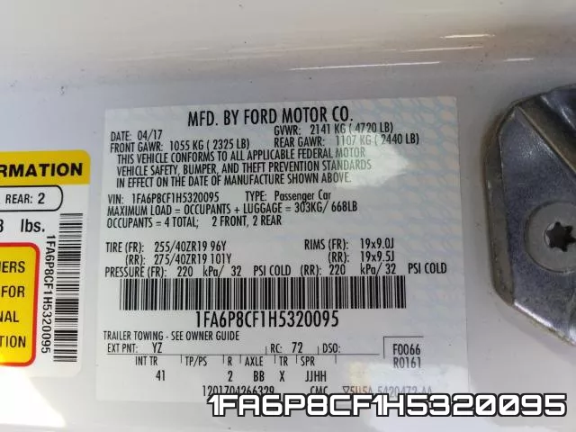 1FA6P8CF1H5320095 фото 2