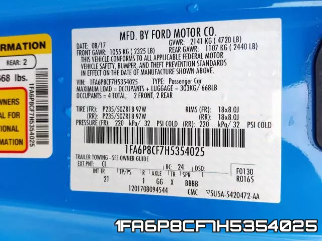 1FA6P8CF7H5354025 фото 2