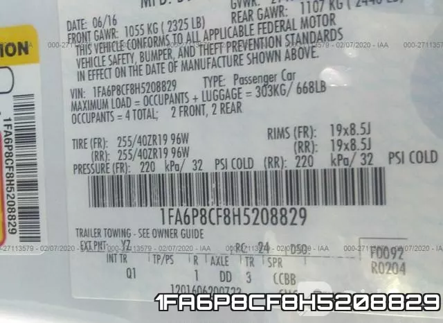 1FA6P8CF8H5208829 фото 10