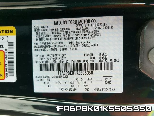 1FA6P8K01K5505350 фото 2
