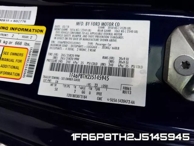 1FA6P8TH2J5145945 фото 2