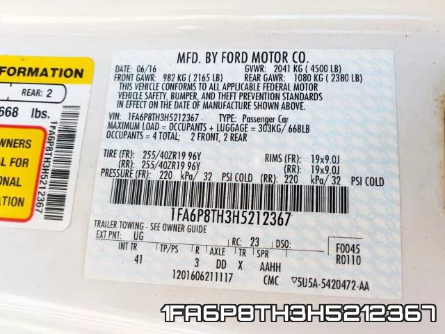 1FA6P8TH3H5212367 фото 2