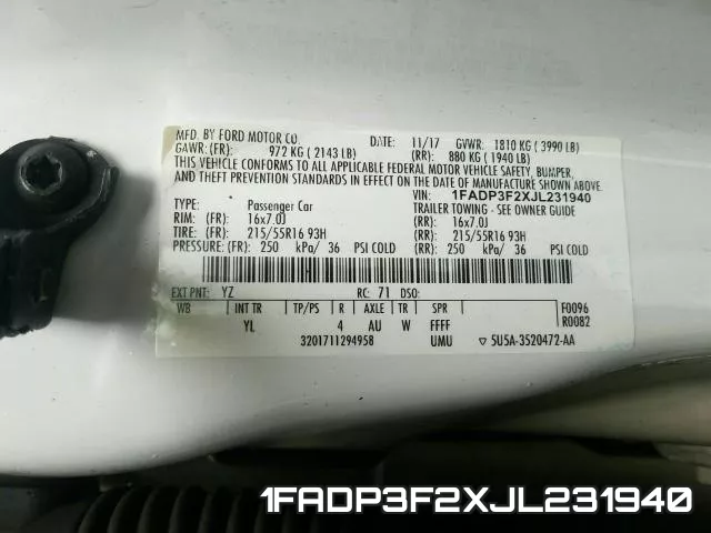 1FADP3F2XJL231940 фото 2