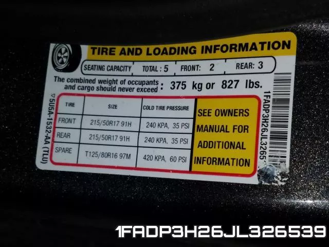 1FADP3H26JL326539 фото 2