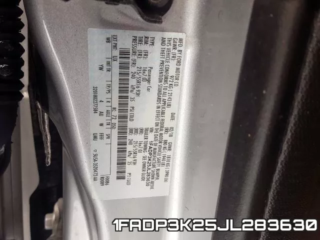 1FADP3K25JL283630 фото 2
