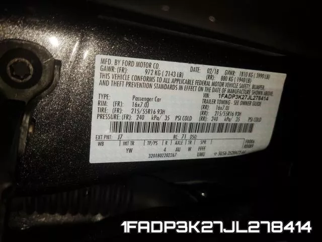 1FADP3K27JL278414 фото 2