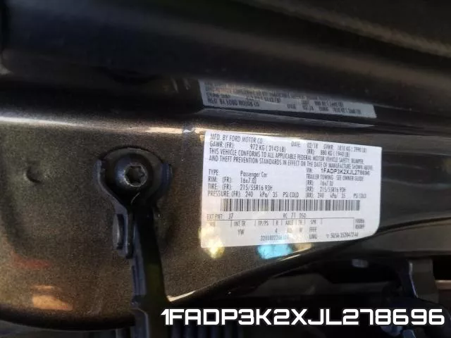 1FADP3K2XJL278696 фото 2