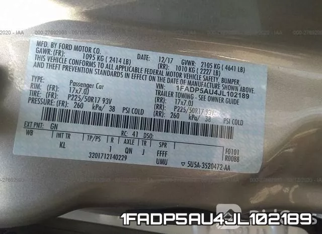 1FADP5AU4JL102189 фото 10